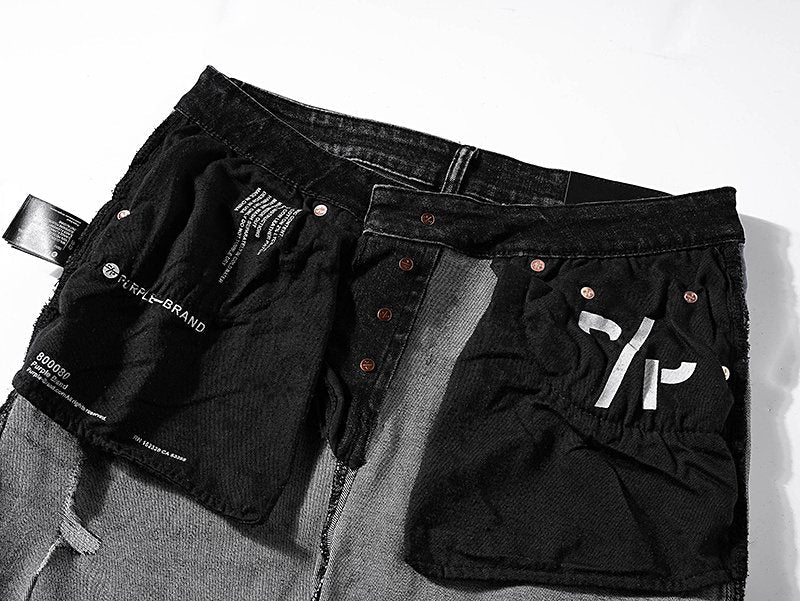 Purple Brand Black Washed Distressed Jeans