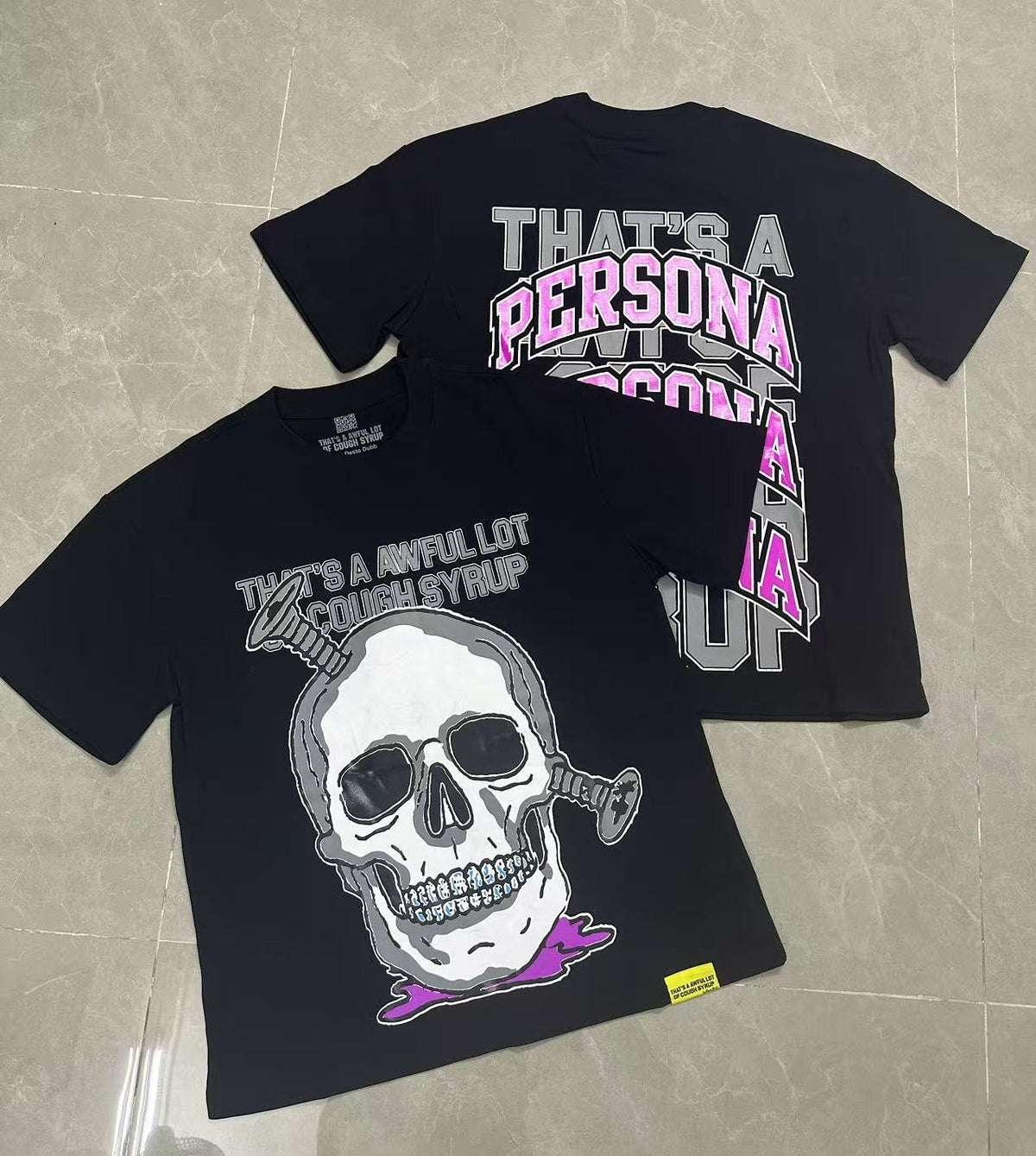THAT'S A AWFUL LOT OF COUGH SYRUP Skull & Persona Graphic T-Shirt