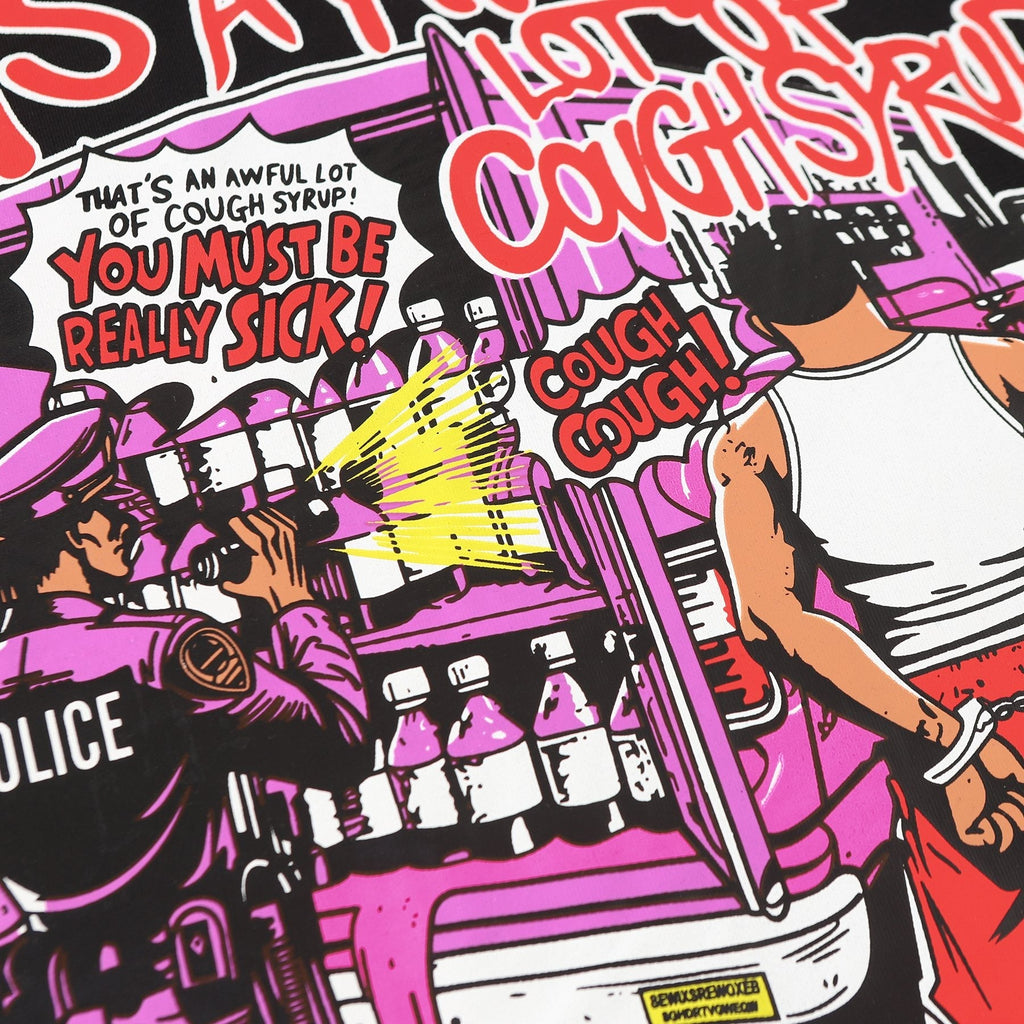 THAT'S A AWFUL LOT OF COUGH SYRUP Black Graphic T-Shirt