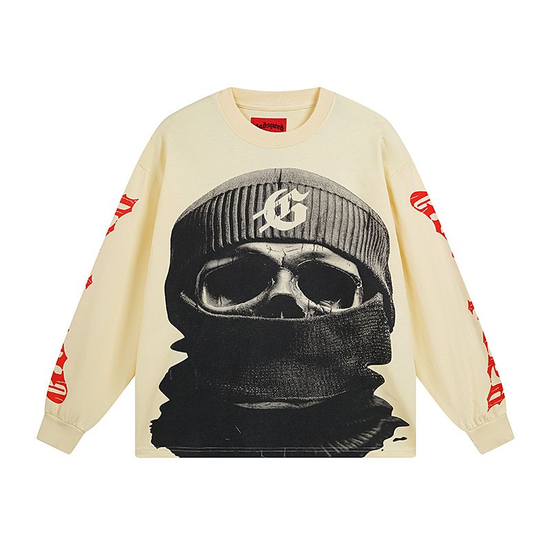Godspeed Masked Face Graphic Long-Sleeve T-Shirt