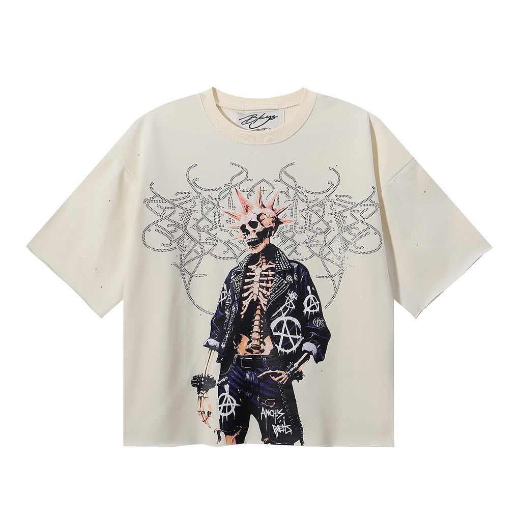 BKYS Revival Skeleton Rhinestone Graphic T-Shirt