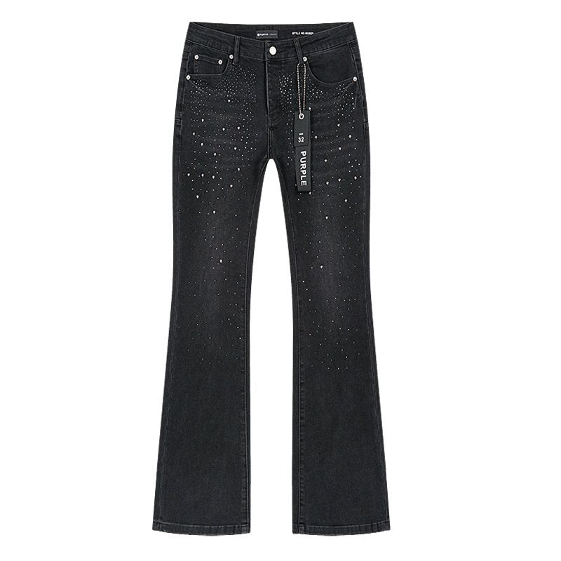 Purple Brand Rhinestone Flare Jeans