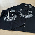 MIXED EMOTION Waffle-Knit Embroidered Shirt & Shorts Set