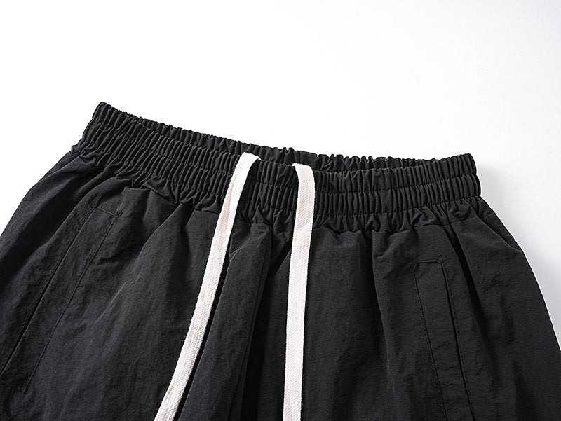 MIXED EMOTION Black Graphic Drawstring Pants
