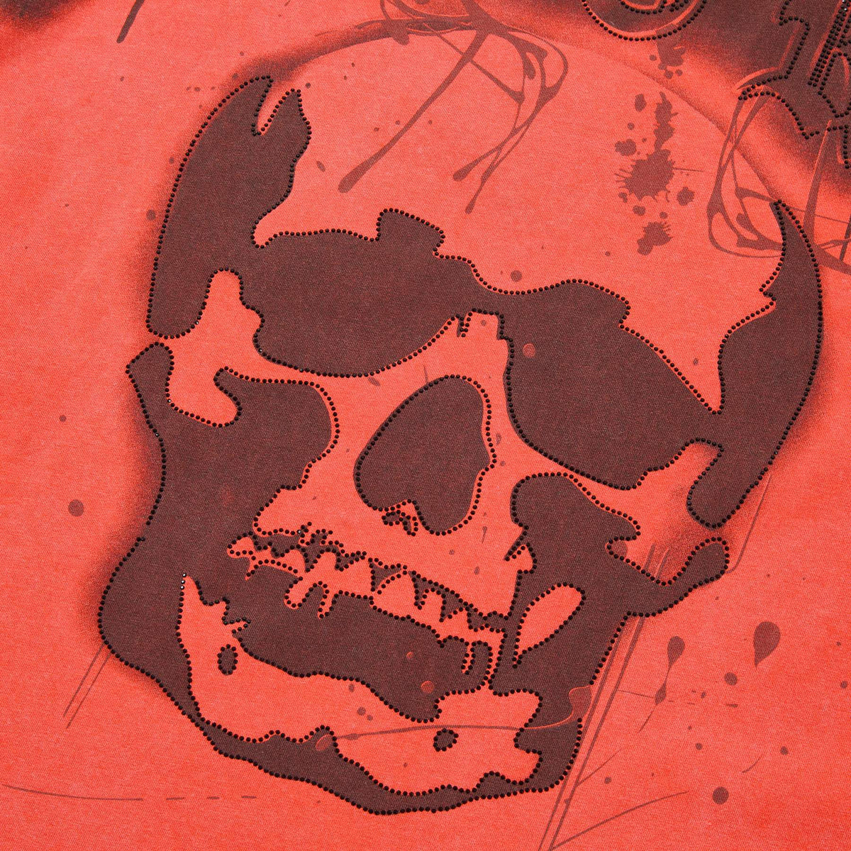 FIRST ROW Skull Rhinestone Graphic T-Shirt