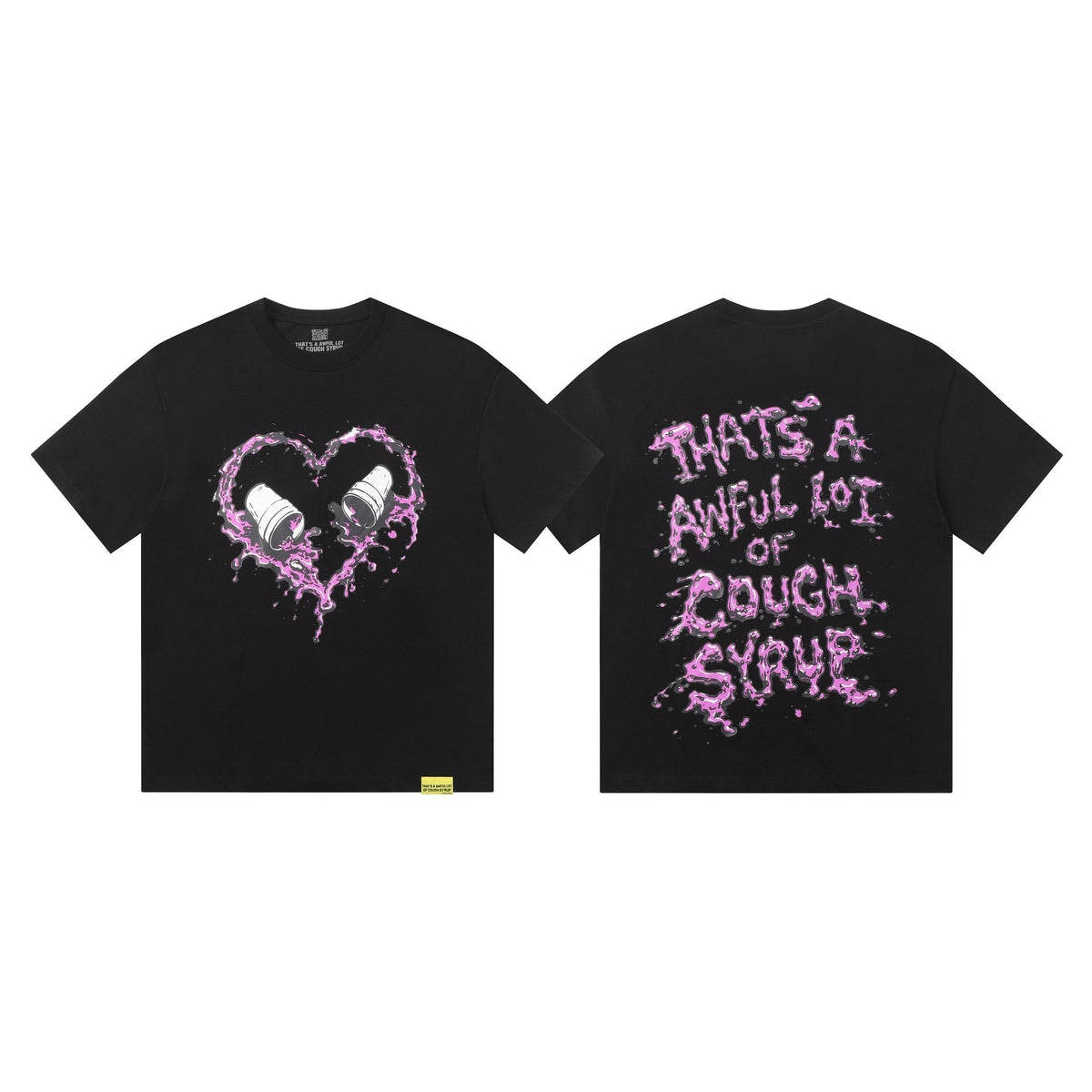 THAT'S A AWFUL LOT OF COUGH SYRUP Purple Front and Back Graphic T-Shirt