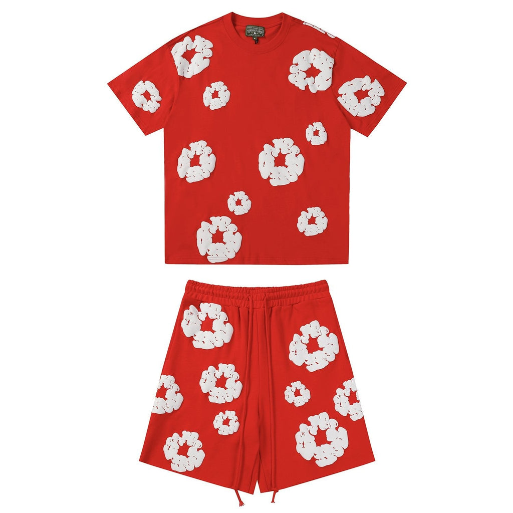 DENIM TEARS Floral Cloud Print Short-Sleeve Set