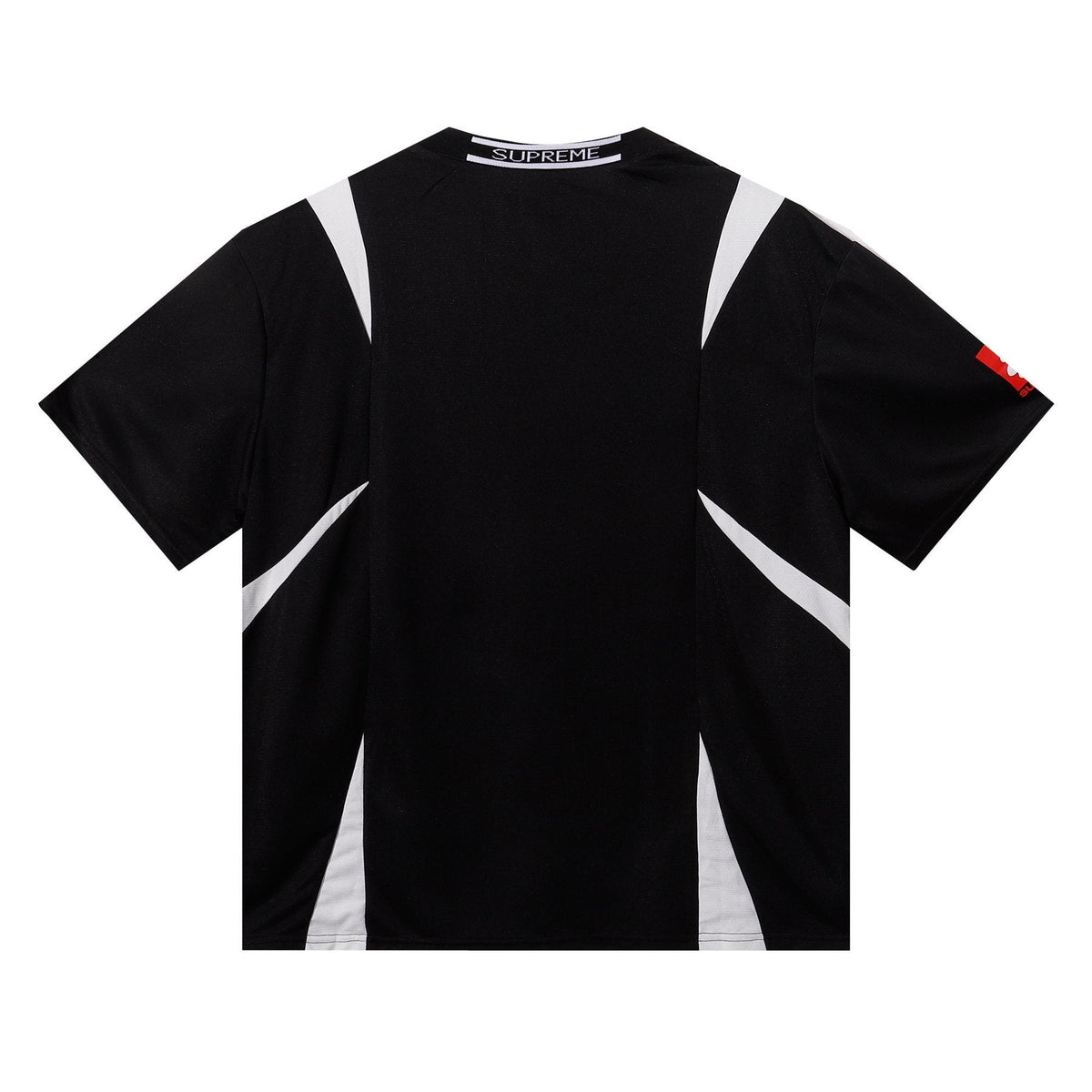 Supreme Black Contrast Panel Soccer Jersey T-Shirt