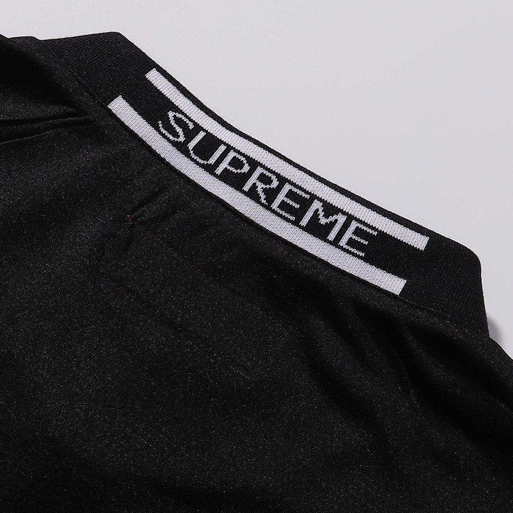 Supreme Black Contrast Panel Soccer Jersey T-Shirt