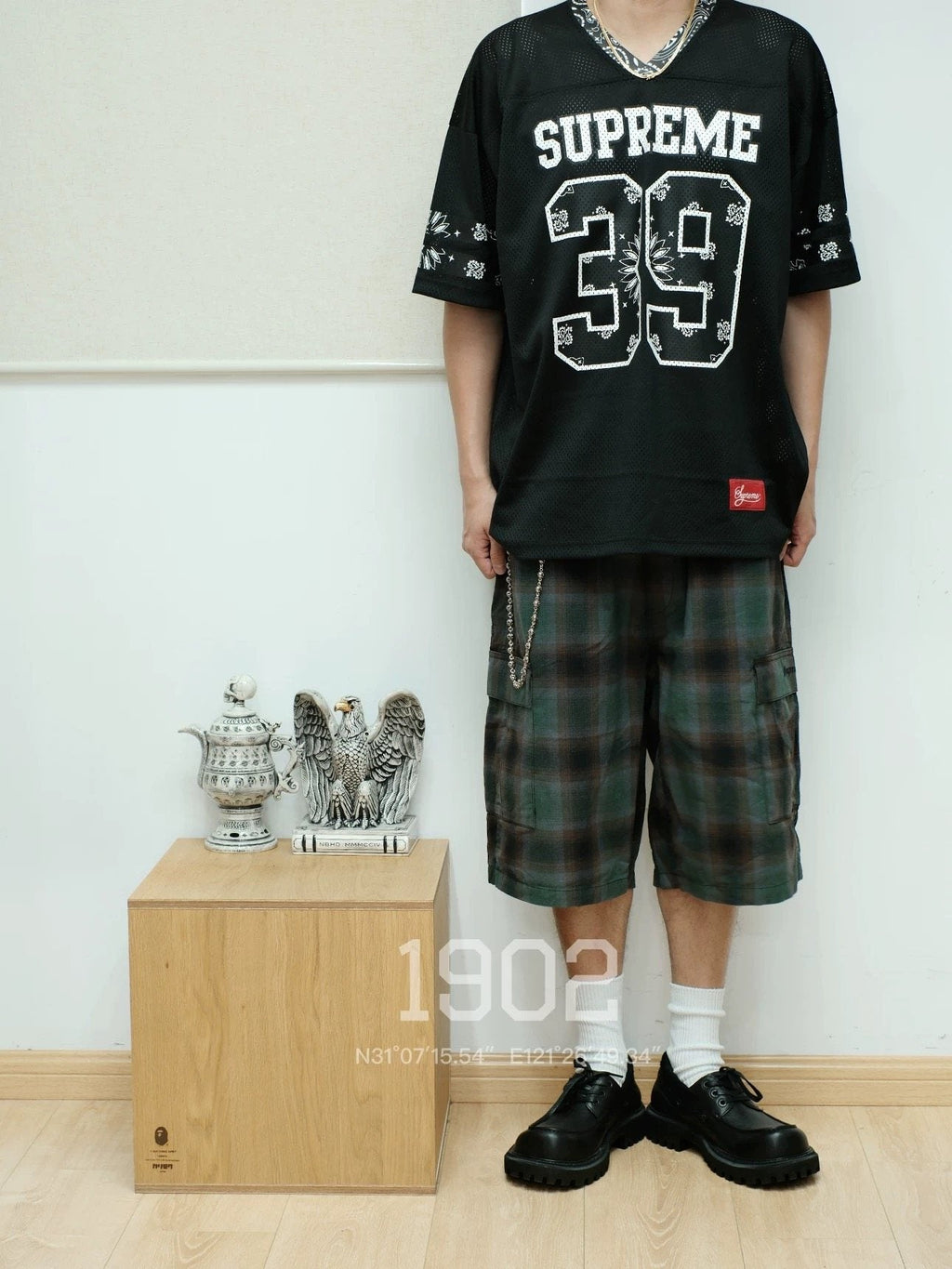 Supreme 39 Bandana-Trim Mesh Jersey T-Shirt