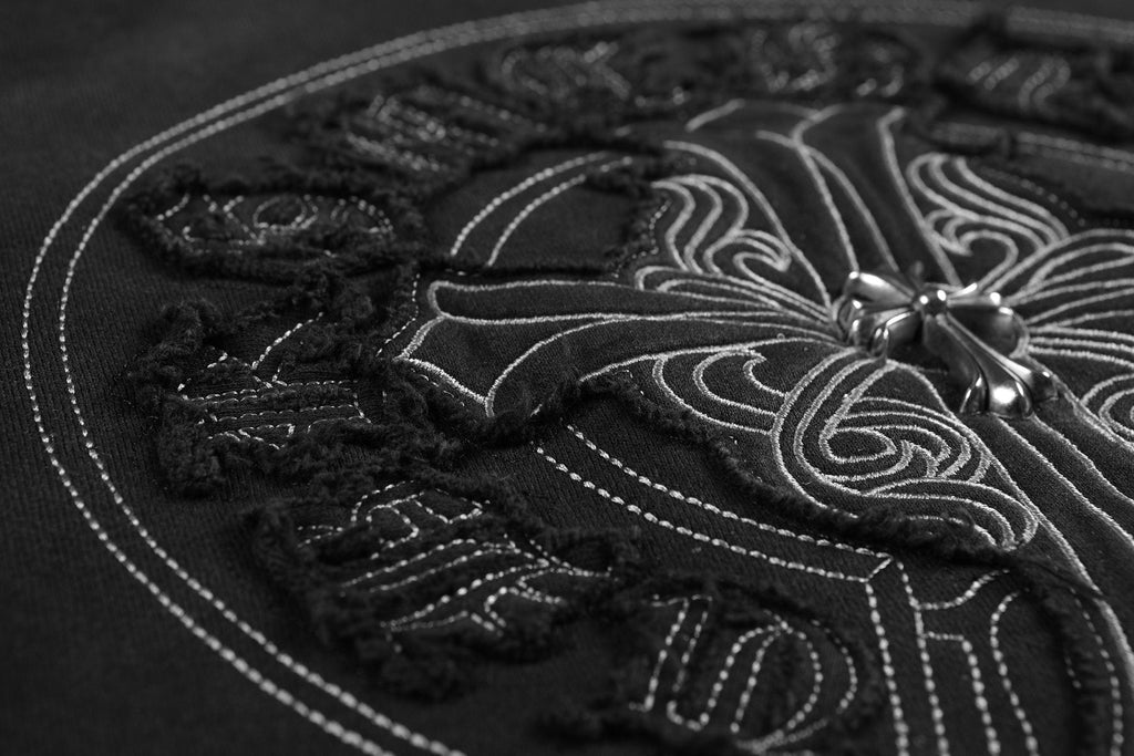 Chrome Hearts Distressed Cross Slogan Graphic Sweatshirt