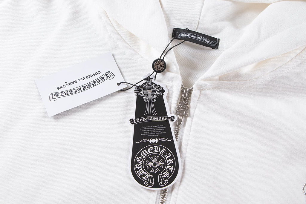 Chrome Hearts Floral Cross Graphic Full-Zip Hoodie