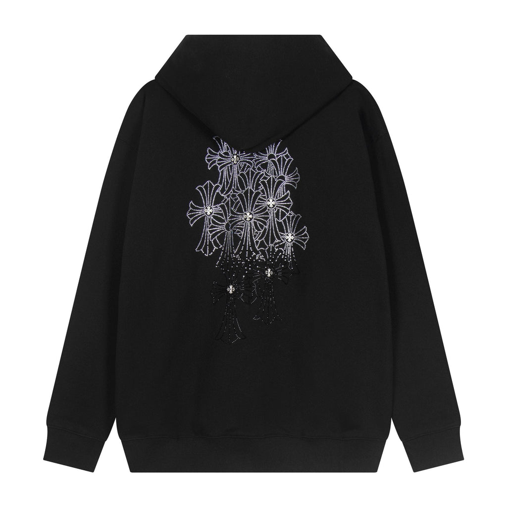 Chrome Hearts Floral Cross Graphic Full-Zip Hoodie