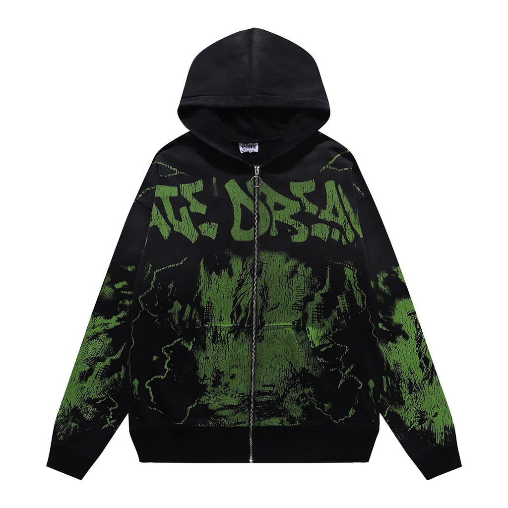 VALE USA Liberty Graphic Washed Zip Hoodie