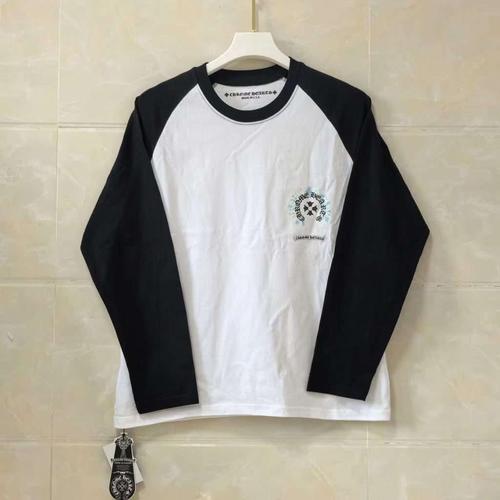 Chrome Hearts Long-Sleeve Shirt White/Black Y89#
