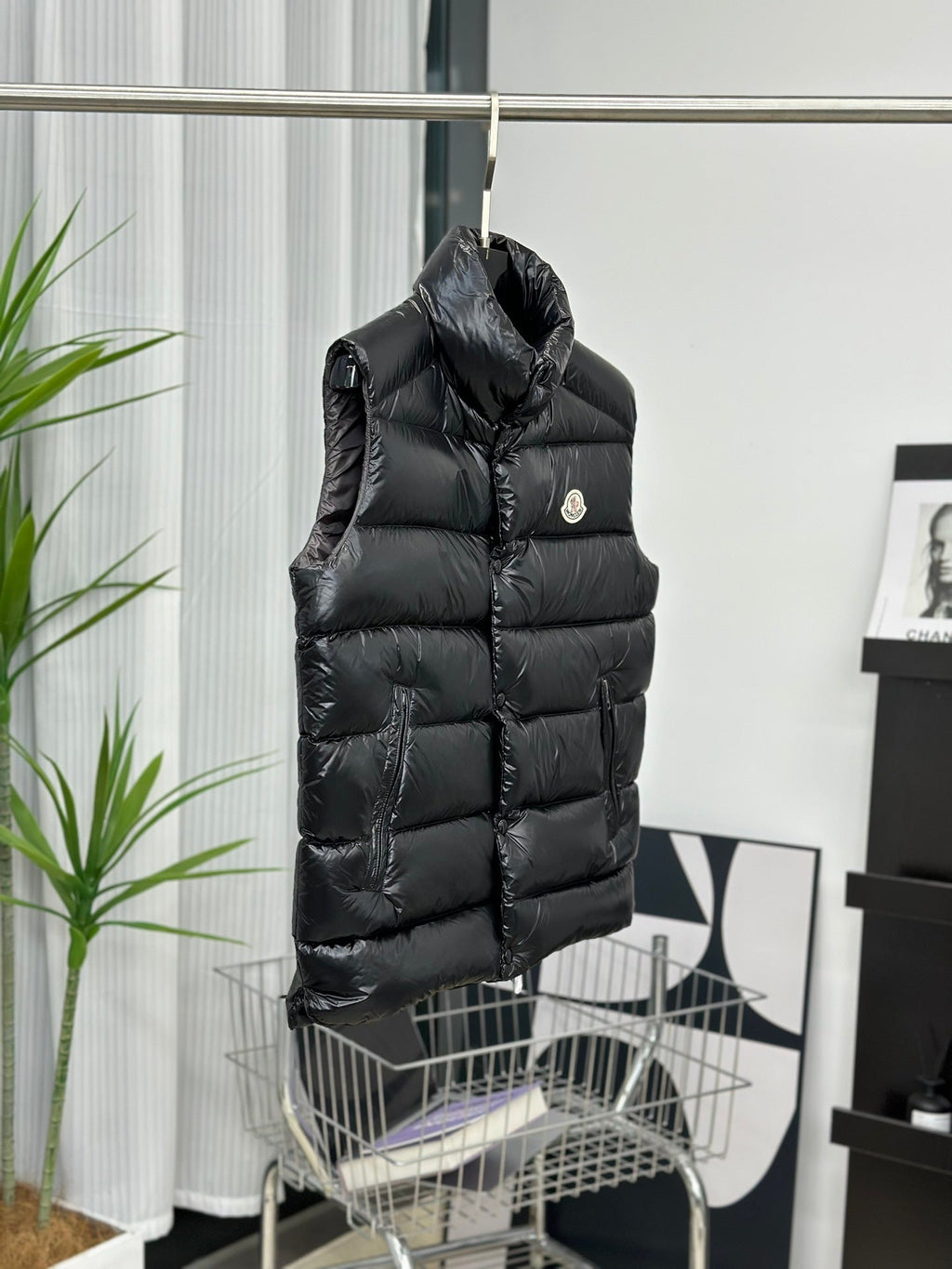 Moncler Black Glossy Down Vest