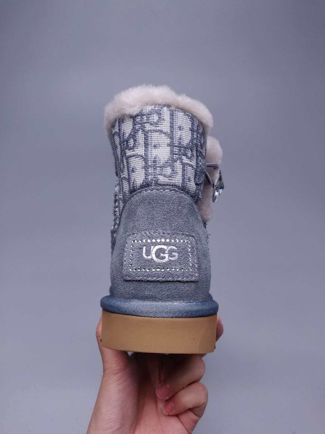 Dior-Inspired Textured Snow Boot — Grey | New Arrival | In Stock