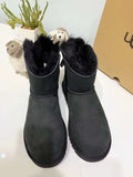 Black Bow Glitter Detail Winter Boots — New Arrival | In Stock