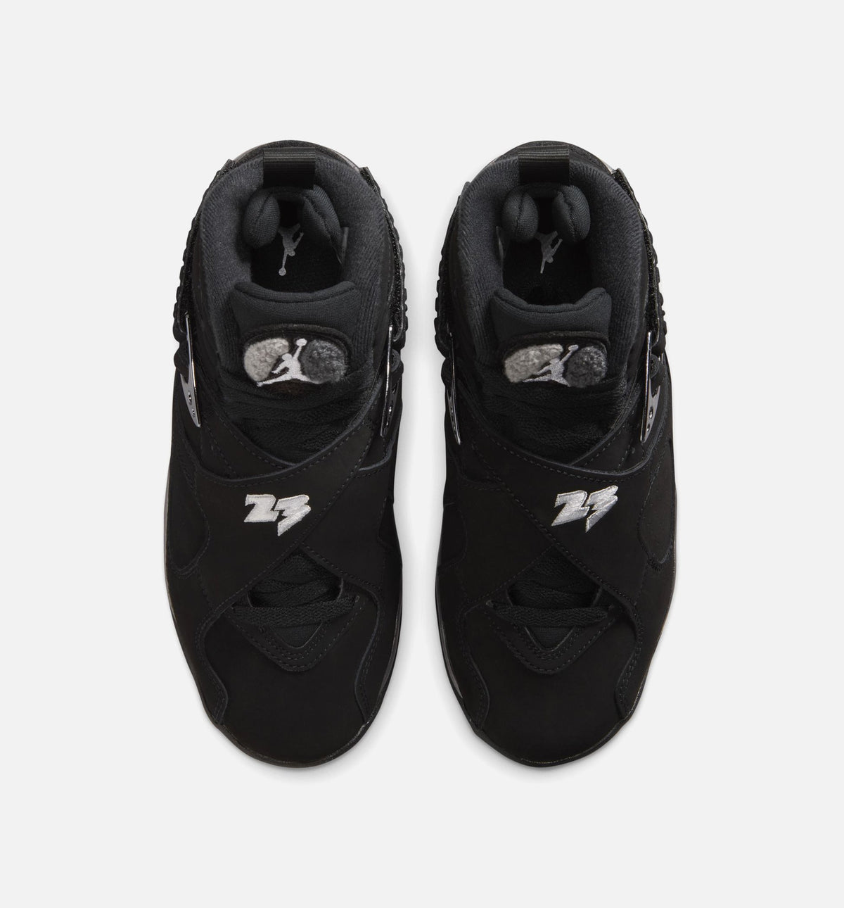 Air Jordan 8 Retro Chrome Grade School Lifestyle Shoe - Black/White/Light Graphite