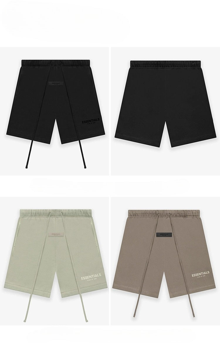 Fear Of God Essentials Flocked Logo Drawstring Sweat Shorts Collection
