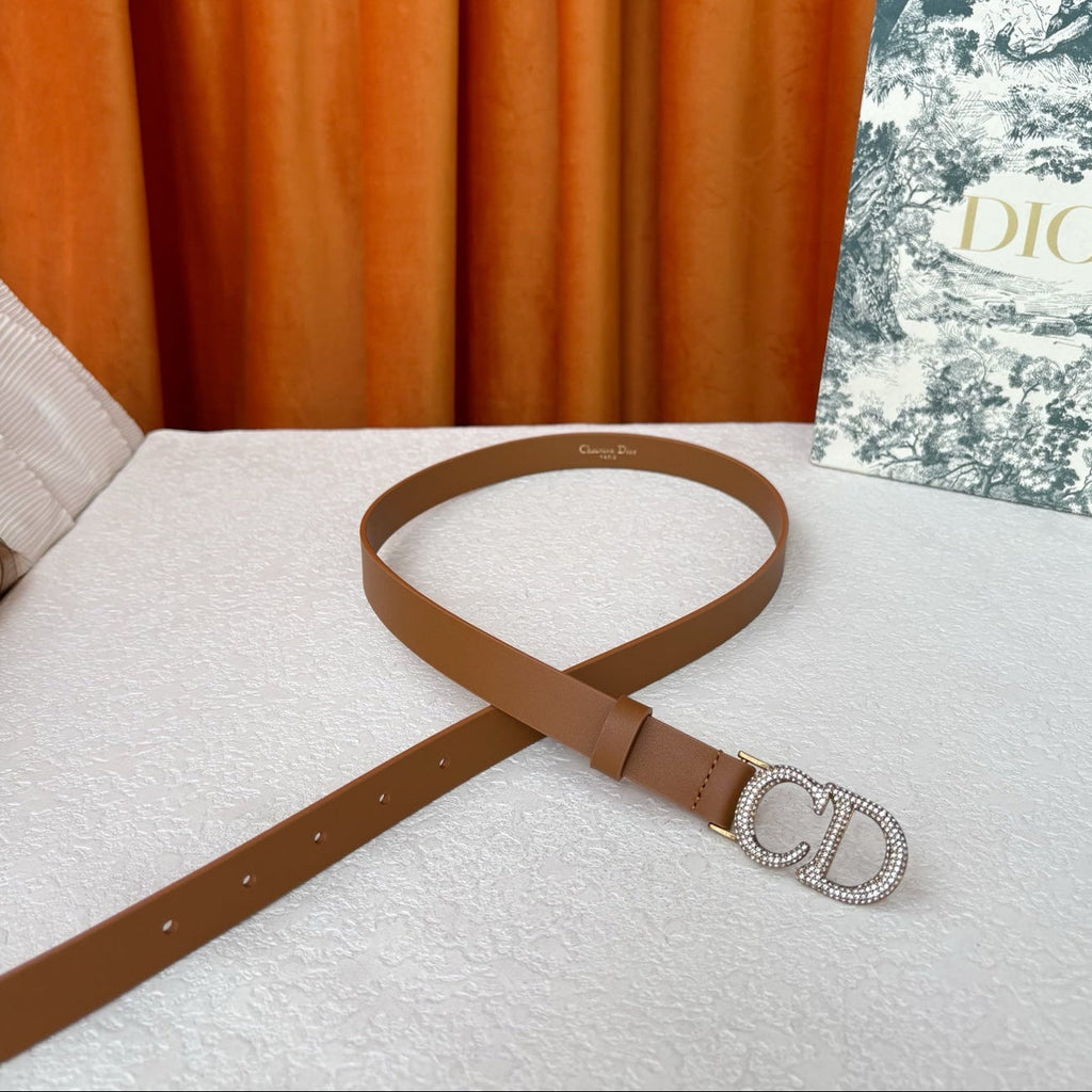 DIOR 25S BELT 20 MM IN BROWN CALFSKIN 595250