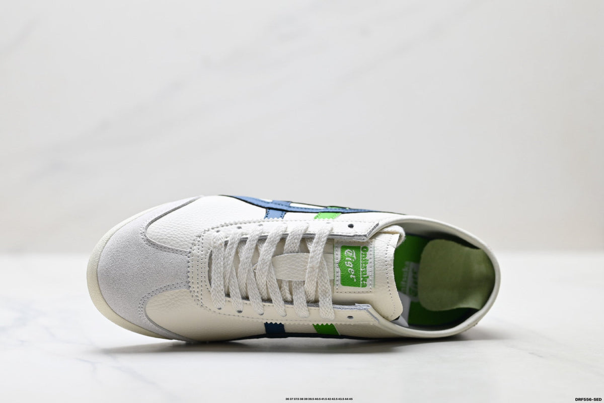 Onitsuka Tiger Retro Low Top White Navy Green Unisex Shoes Style 21