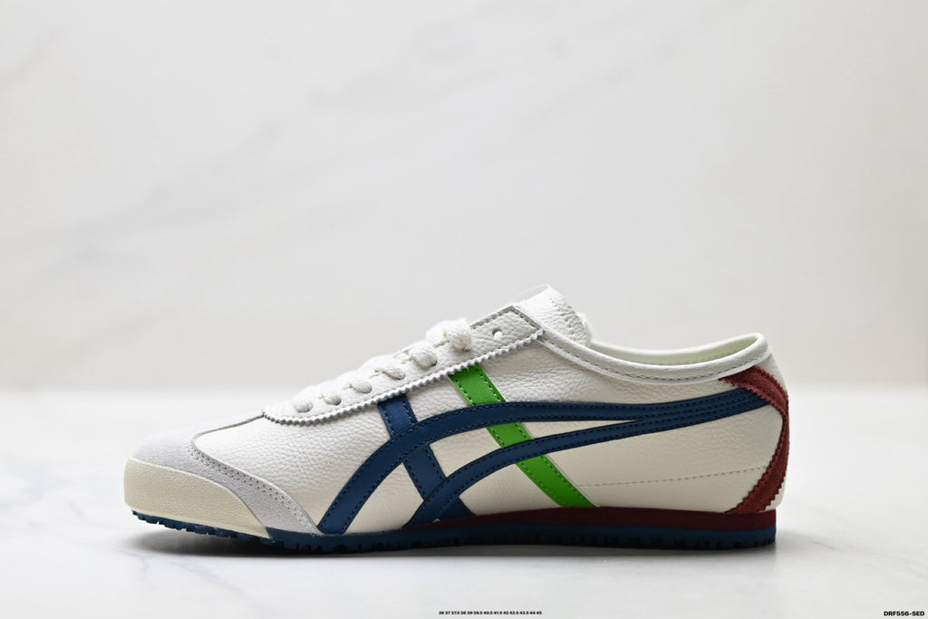 Onitsuka Tiger Retro Low Top White Navy Green Unisex Shoes Style 21