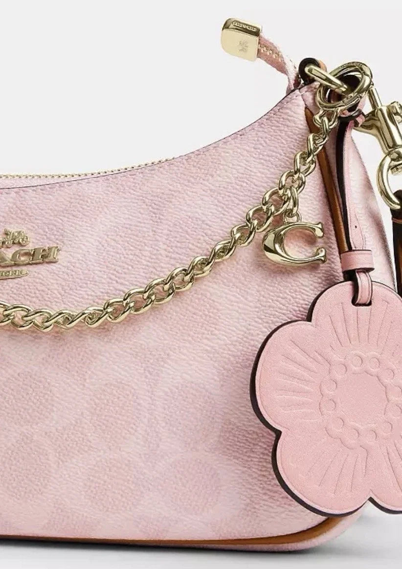 Coach Teri Shoulder Bag Signature Gold Powder Pink CEA20