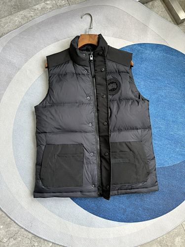 Canada Goose Charcoal Stand-Collar Puffer Vest with Patch Pockets