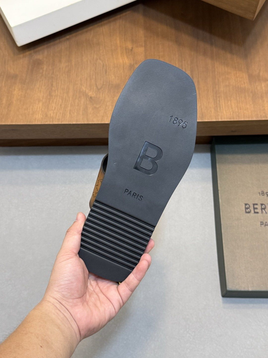 Berluti Patterned Buckle Slide Sandals