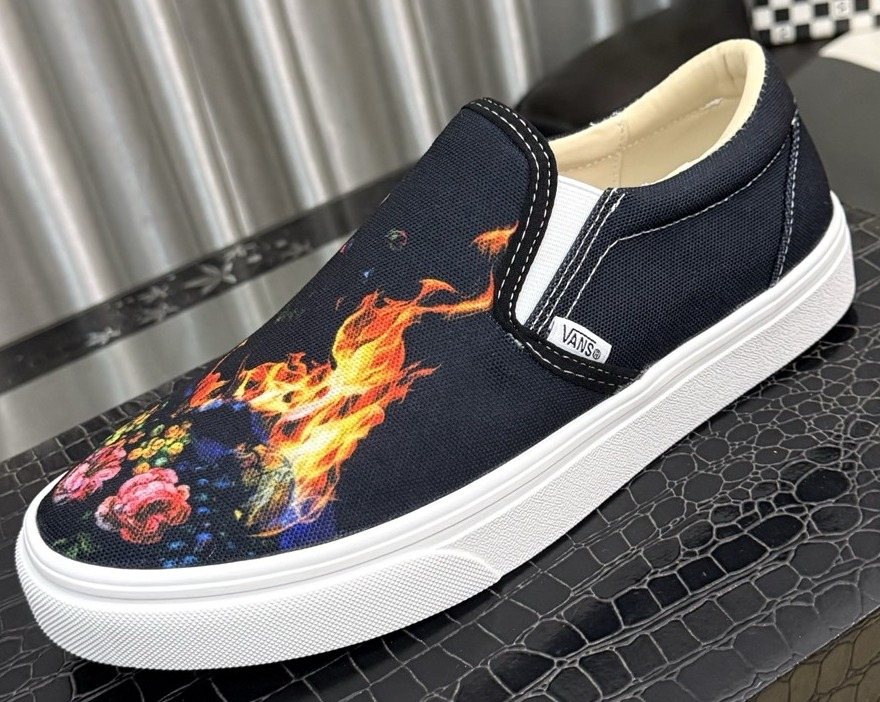 Vans Floral Flame Slip-On Shoes