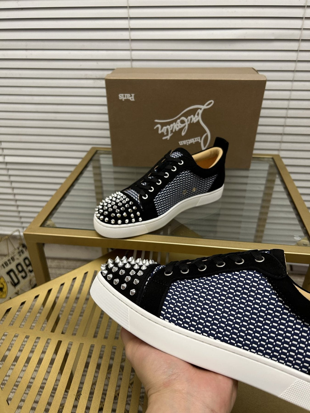 Christian Louboutin Studded Toe Low-Top Sneakers