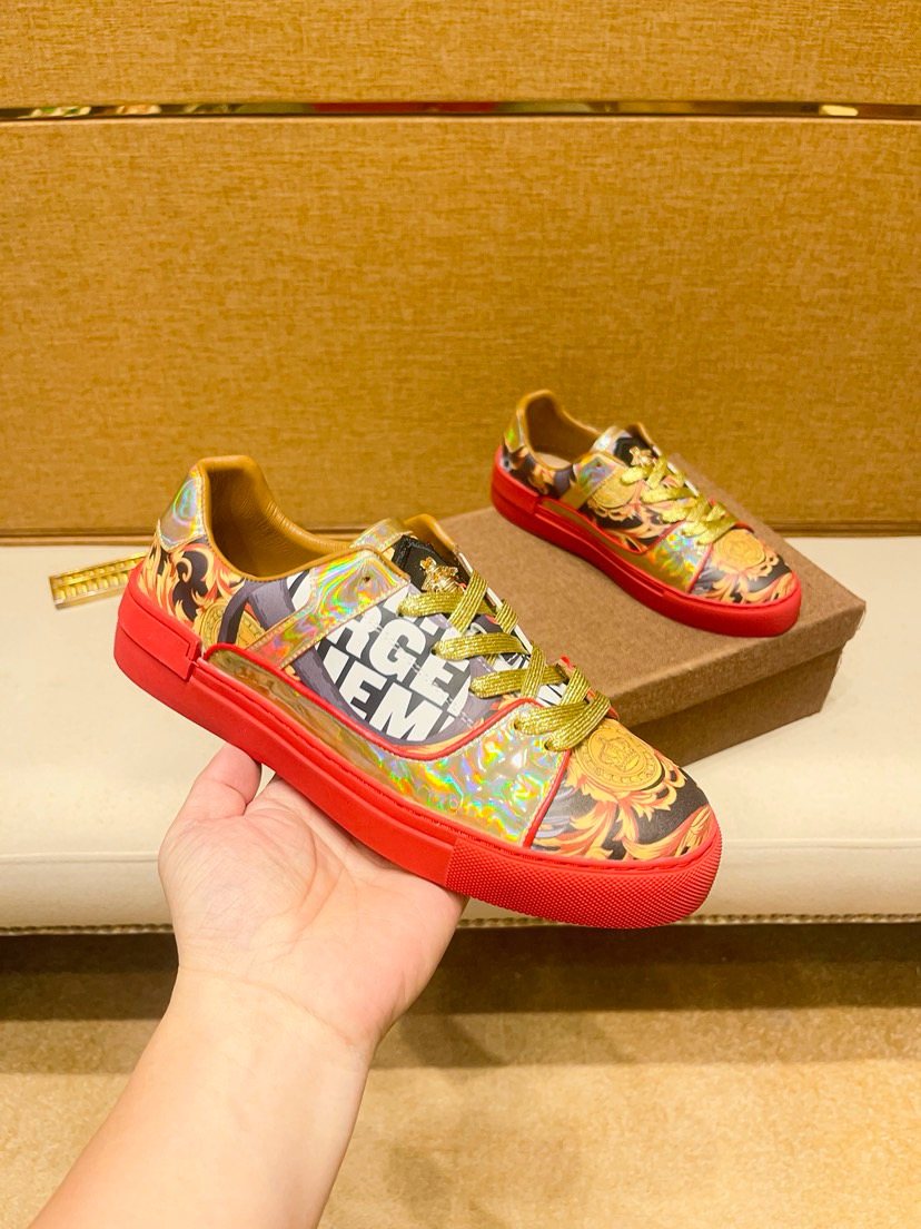 Yellow Graphic Print Low-Top Sneakers
