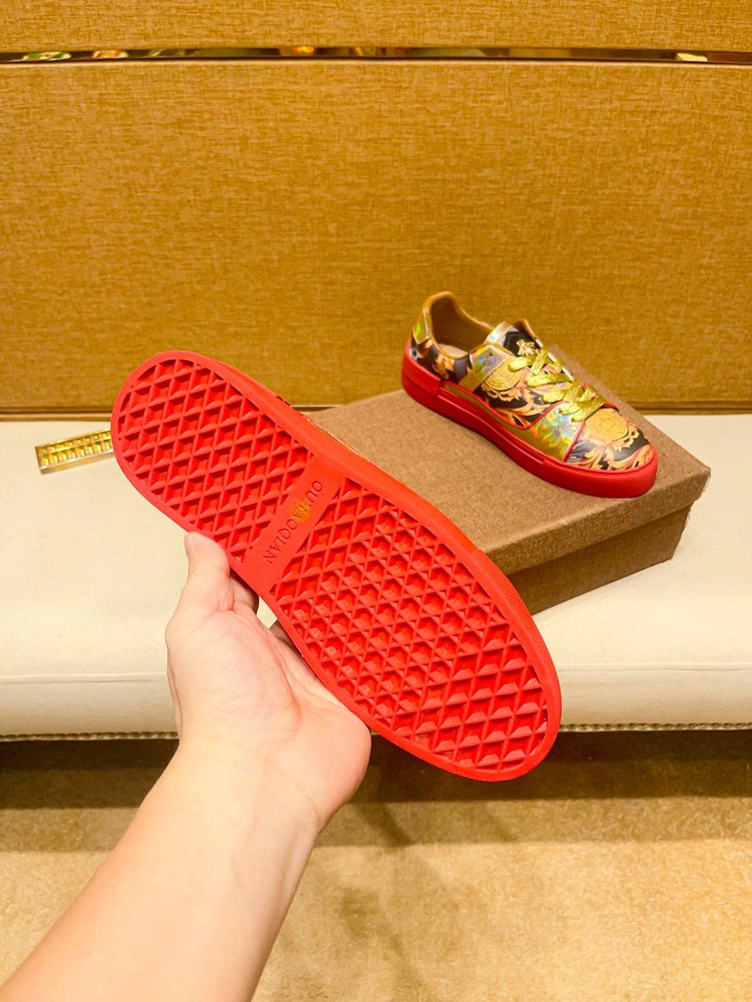 Yellow Graphic Print Low-Top Sneakers