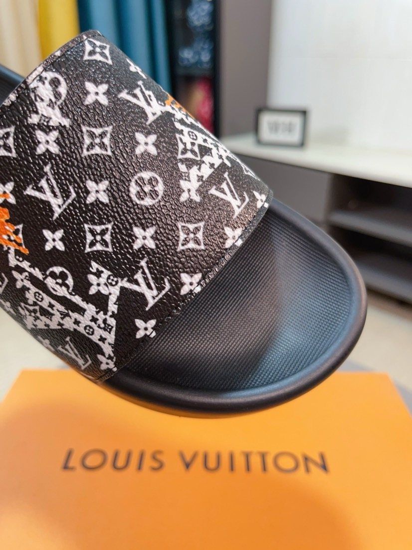 Louis Vuitton Men's Patterned Strap Slide Sandals