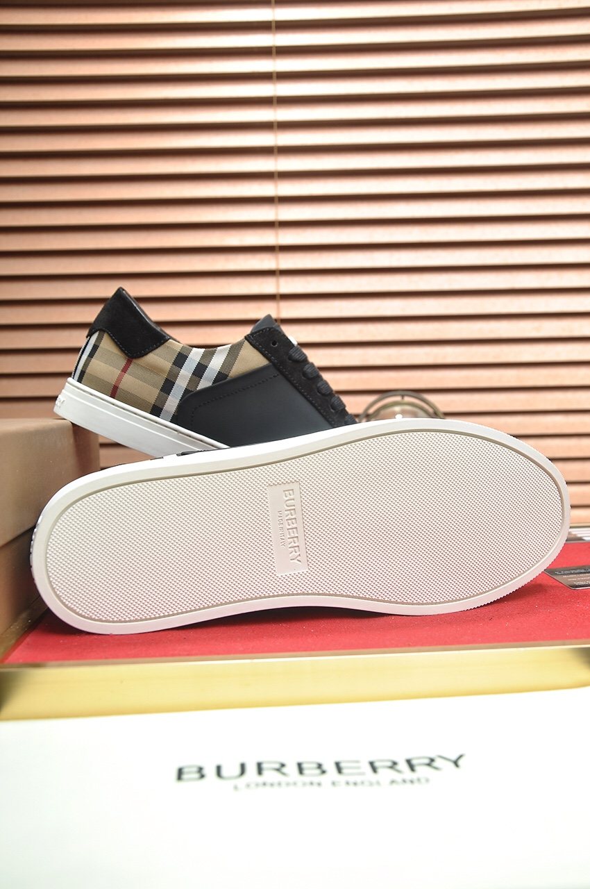 Burberry Check Heel Low-Top Sneakers - Leather Lining