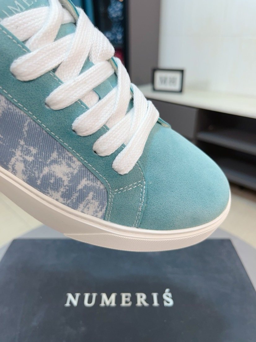 NUMERIS Men's Turquoise Patterned Low-Top Sneakers