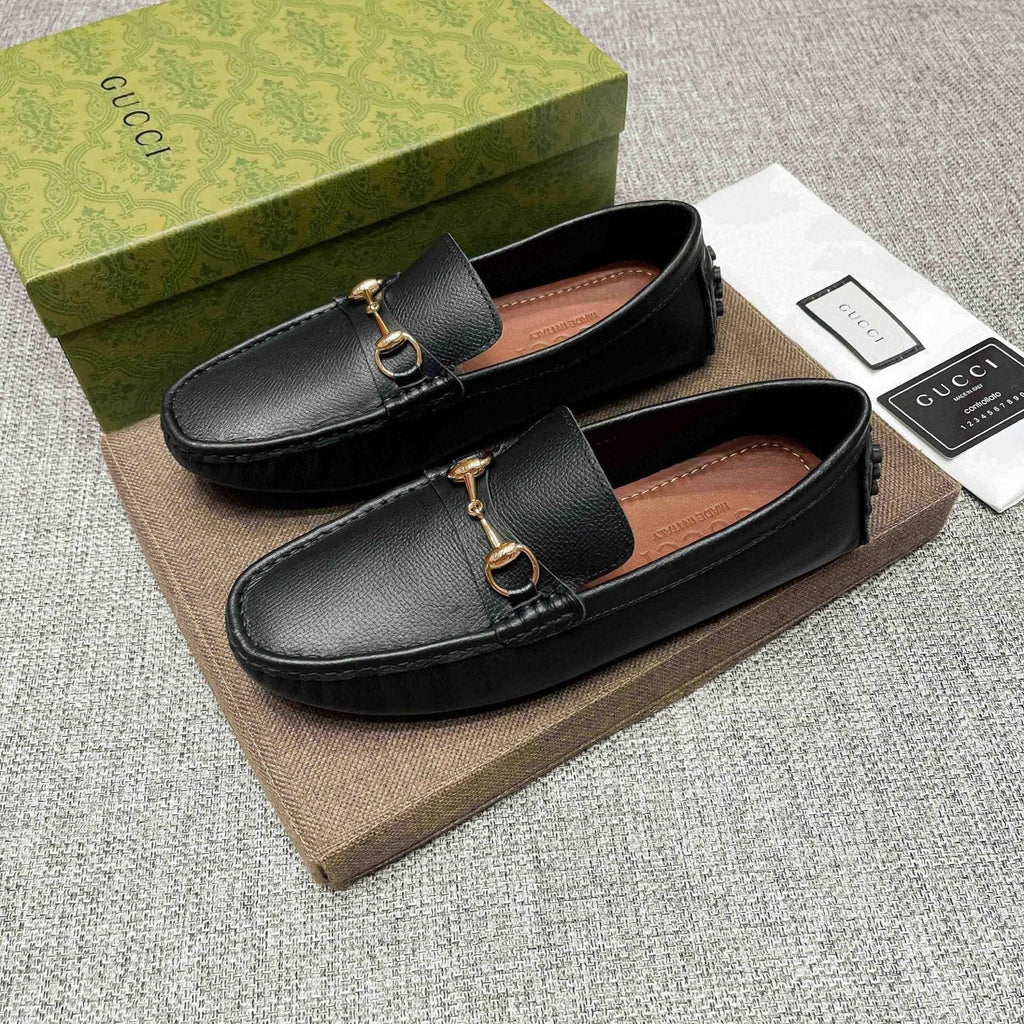Gucci Black Horsebit-Style Leather Loafers