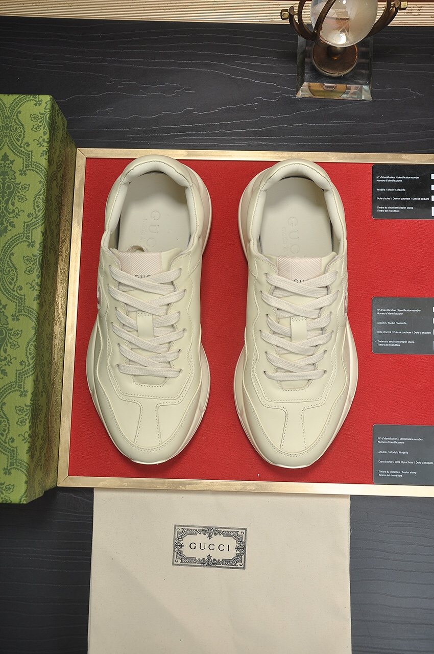 Gucci Ivory and Pale Pink Chunky Sneakers