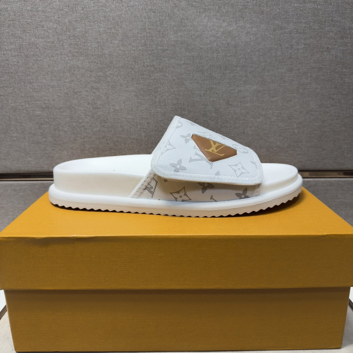 Louis Vuitton Men's Monogram Emblem Slide Sandals