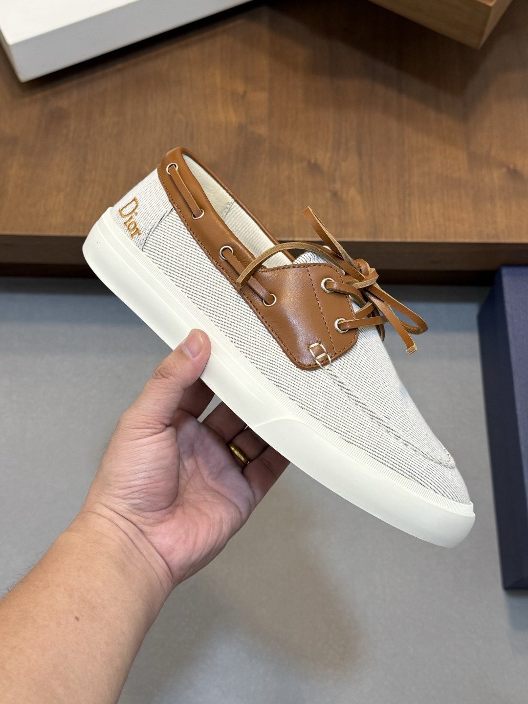 Dior Men's Contrast-Trim Lace-Up Casual Shoes