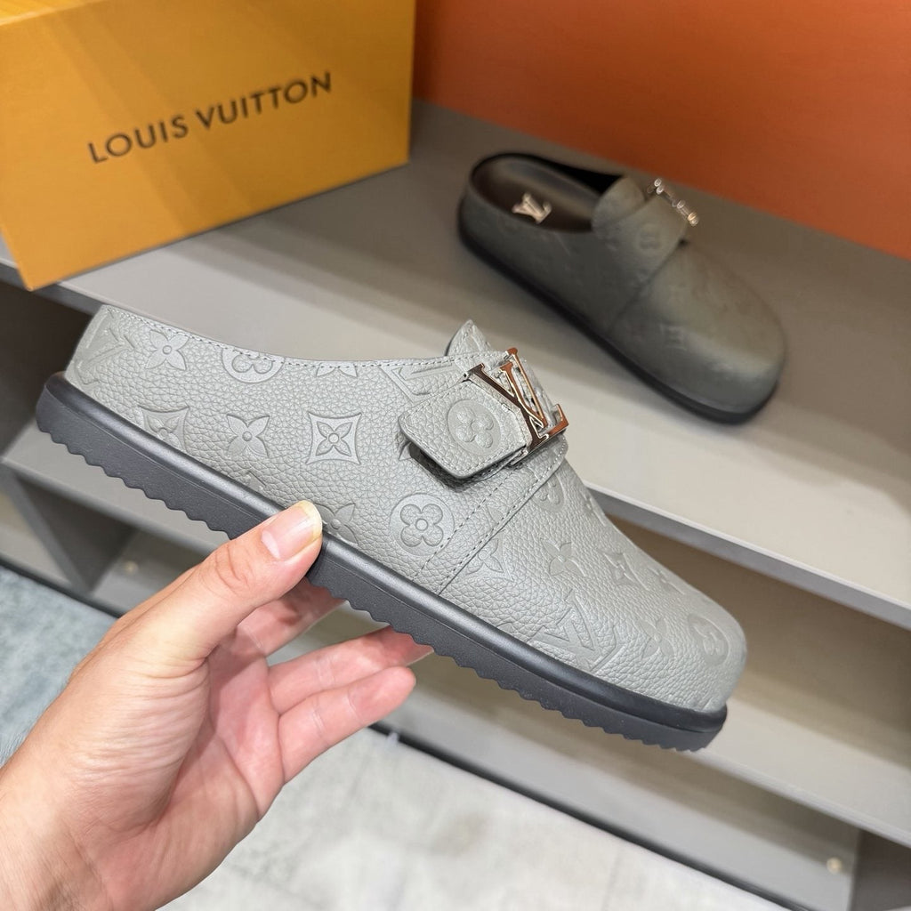 Louis Vuitton Monogram Buckle Slide Sandals