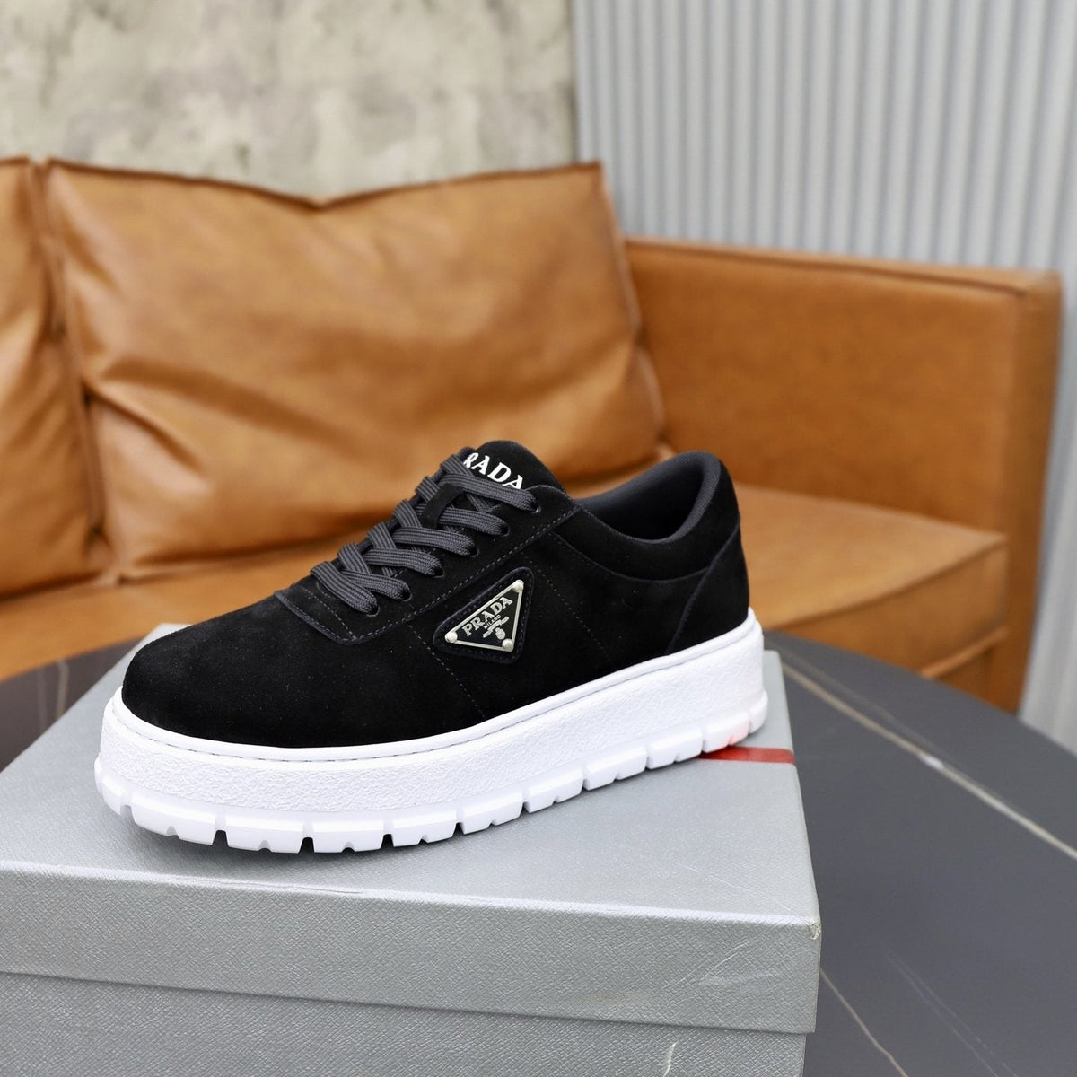 Prada Paneled Chunky-Sole Sneakers