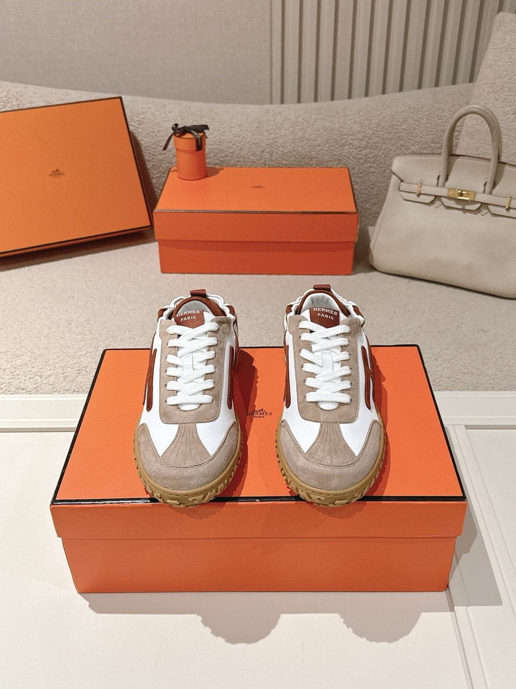 Hermès Brown H-Detail Sneakers