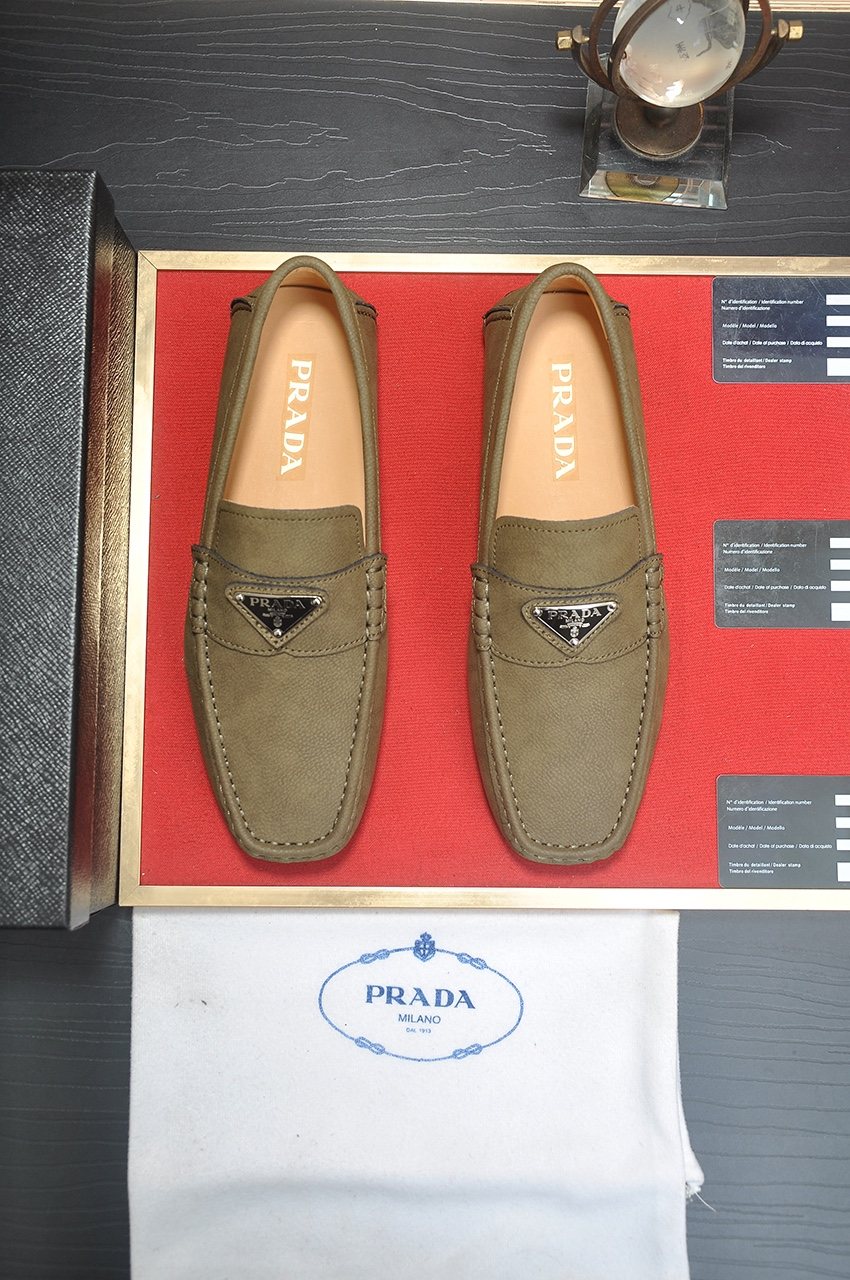 Prada Stitched Driving Loafers