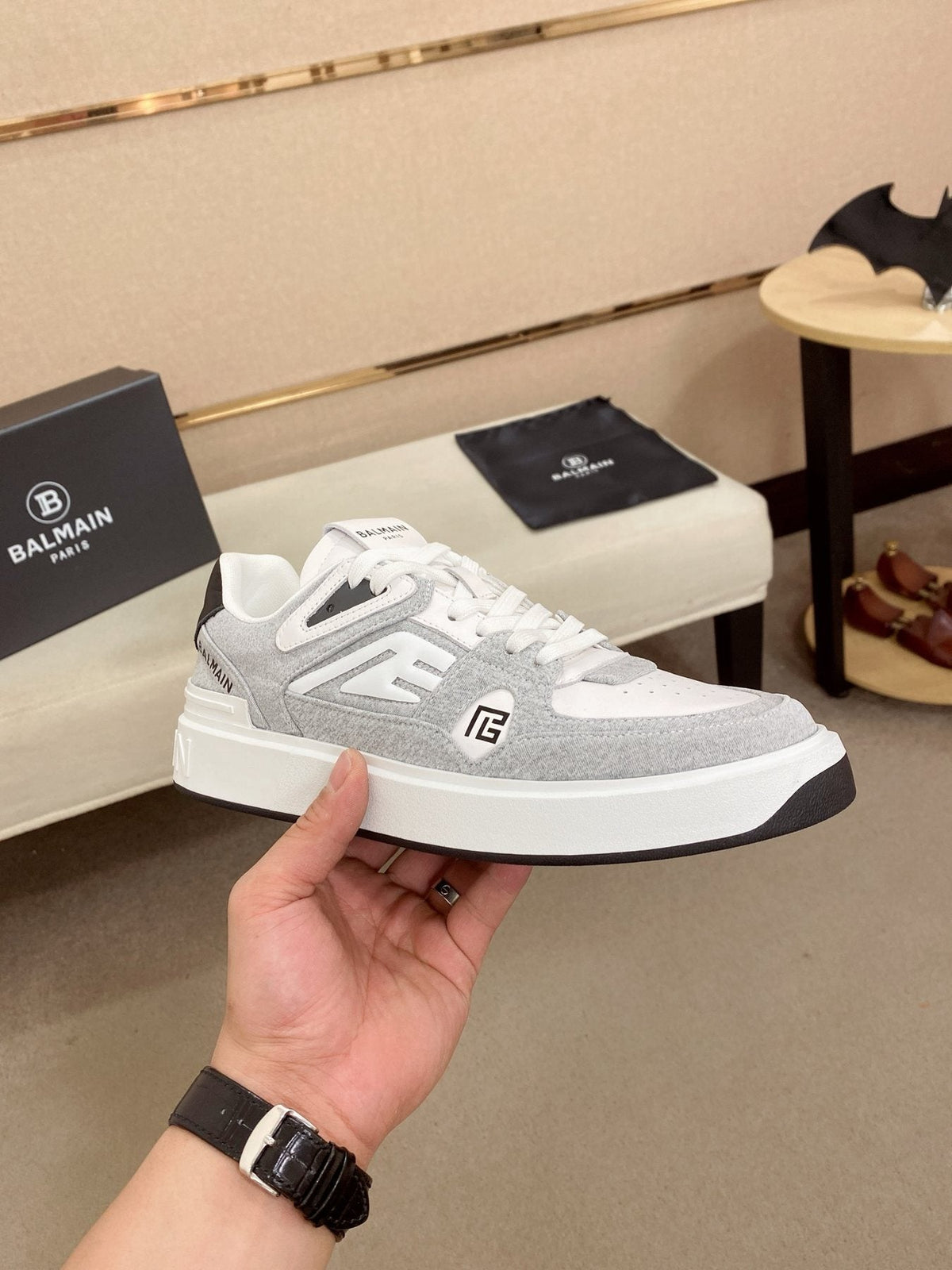 Balmain Color-Block Low-Top Sneakers
