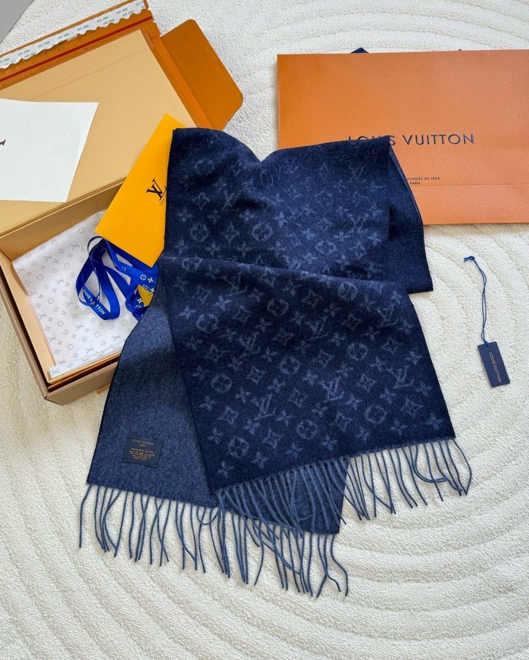 Louis Vuitton Monogram Fringe Scarf