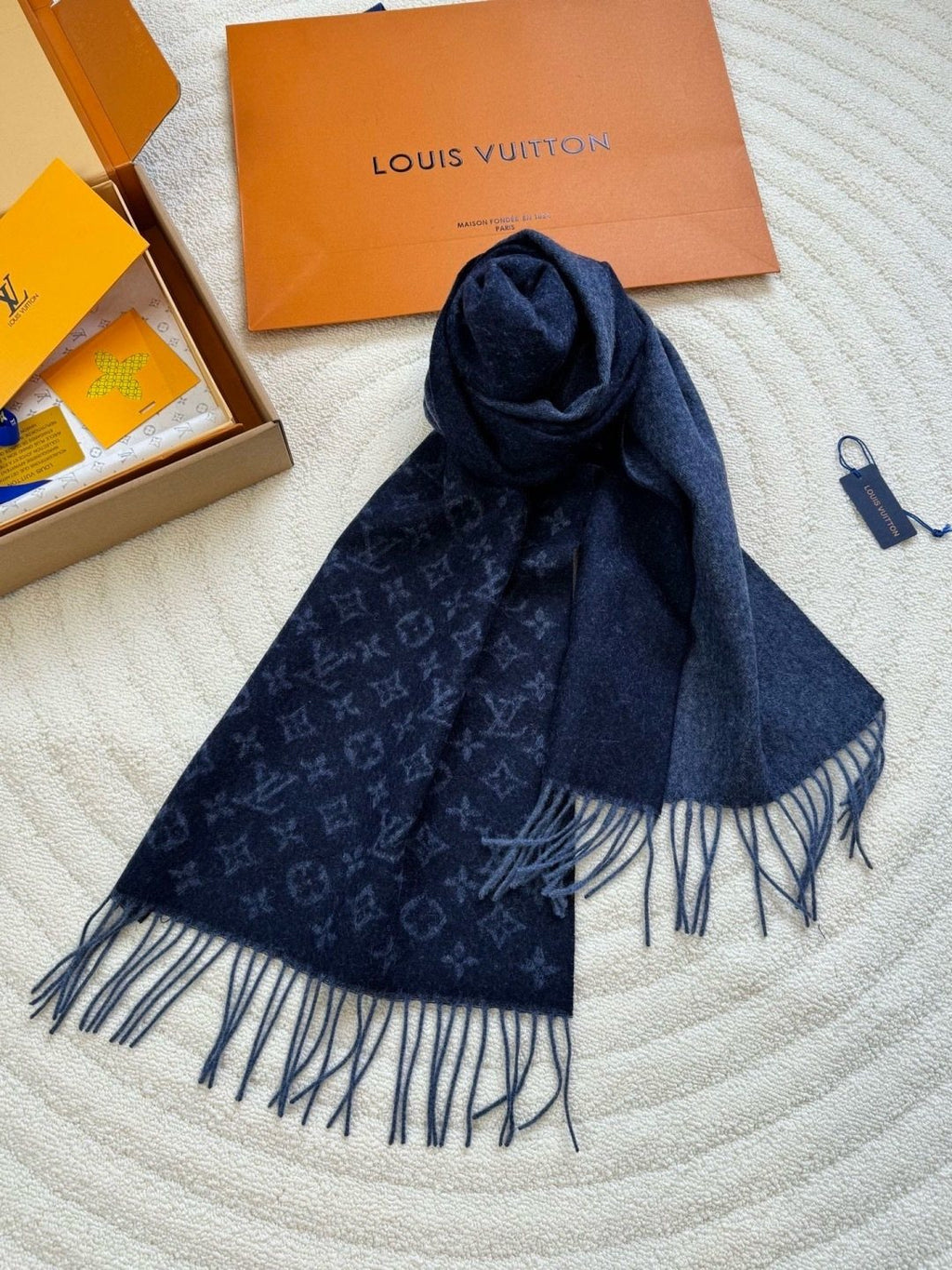 Louis Vuitton Monogram Fringe Scarf