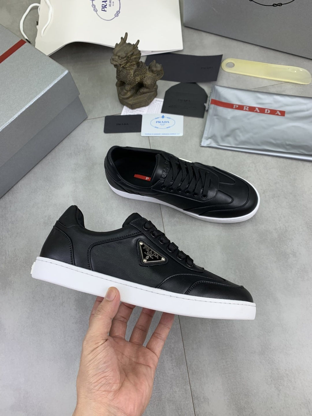 Prada Paneled Low-Top Sneakers