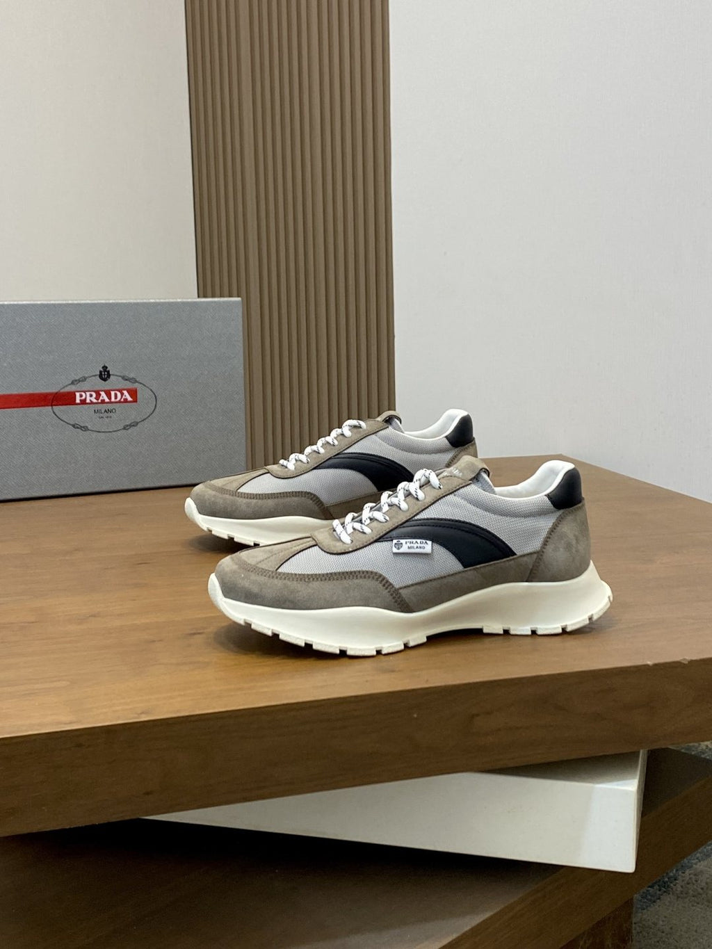 Prada Men's Color-Block Low-Top Sneakers